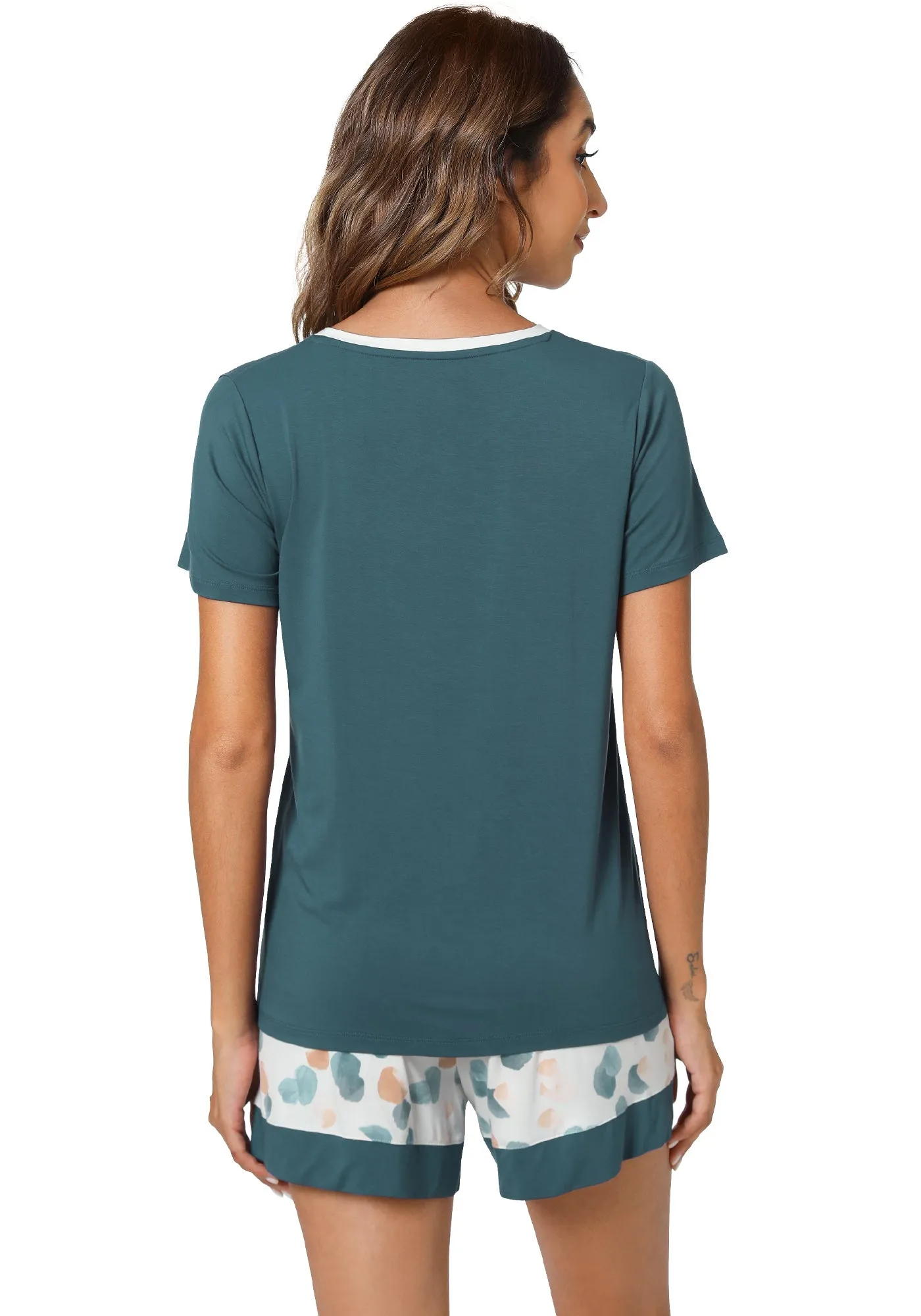 WiWi Bamboo Womens Summer Printed Pajama Sets