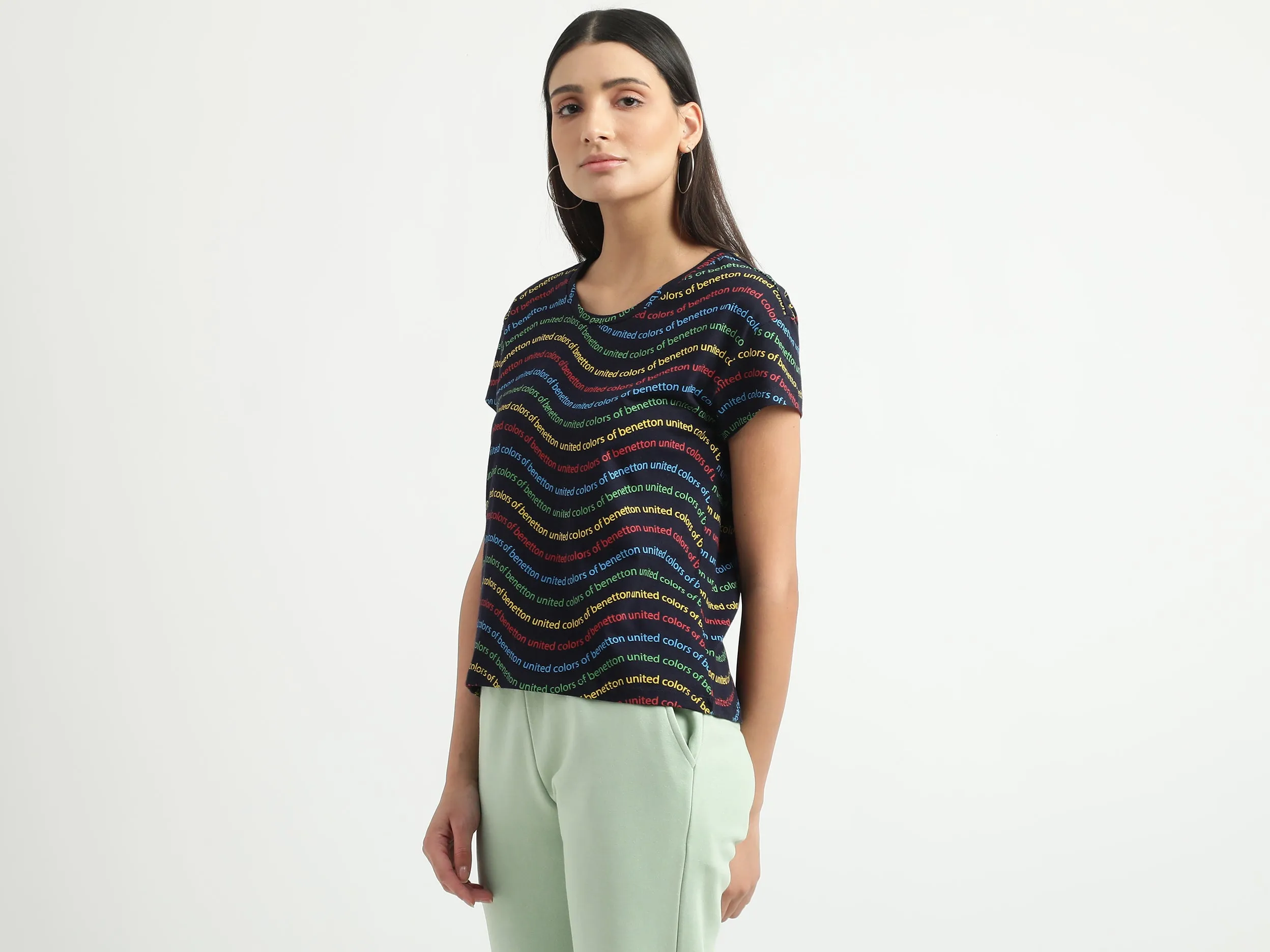 Women Printed Round Neck T-shirt