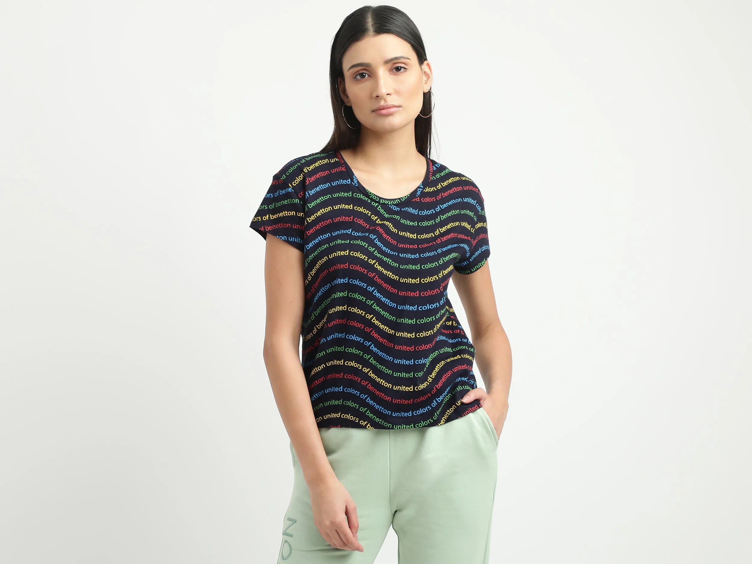 Women Printed Round Neck T-shirt