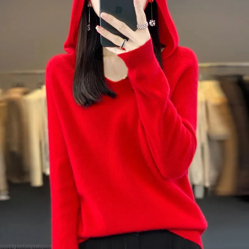 Women's Merino Pure Wool V-neck Cashmere Sweater