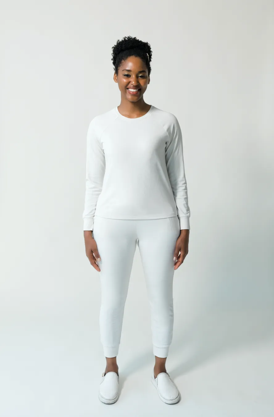 Women's Plain Bamboo Jogger & Pullover Set -Black