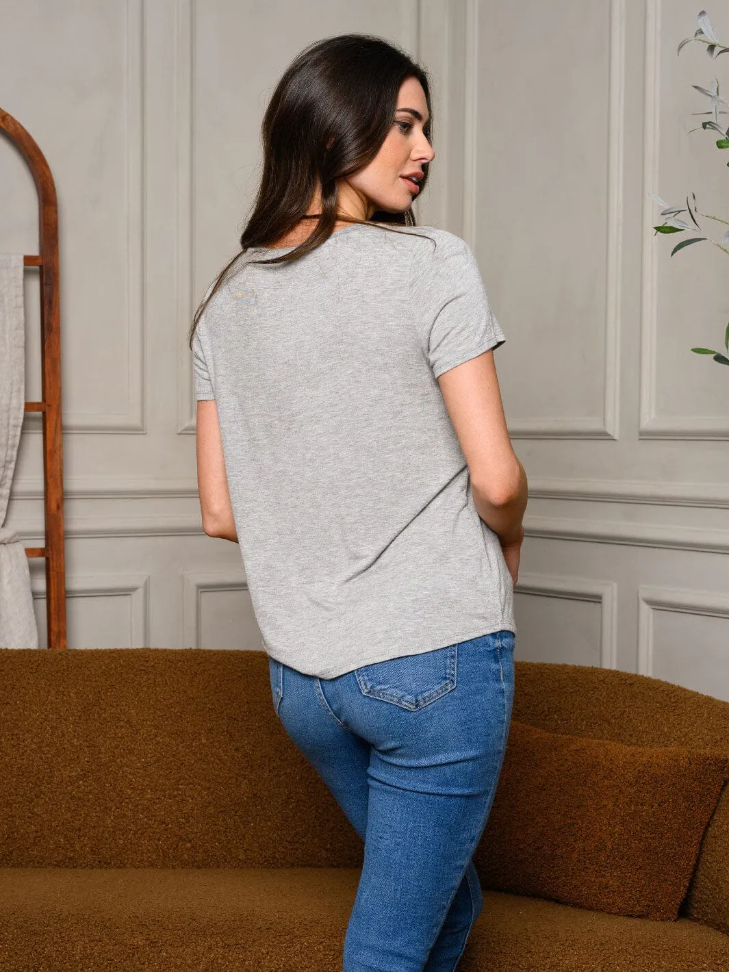 WOMEN'S SHORT SLEEVE GRAPHIC BASIC TOP