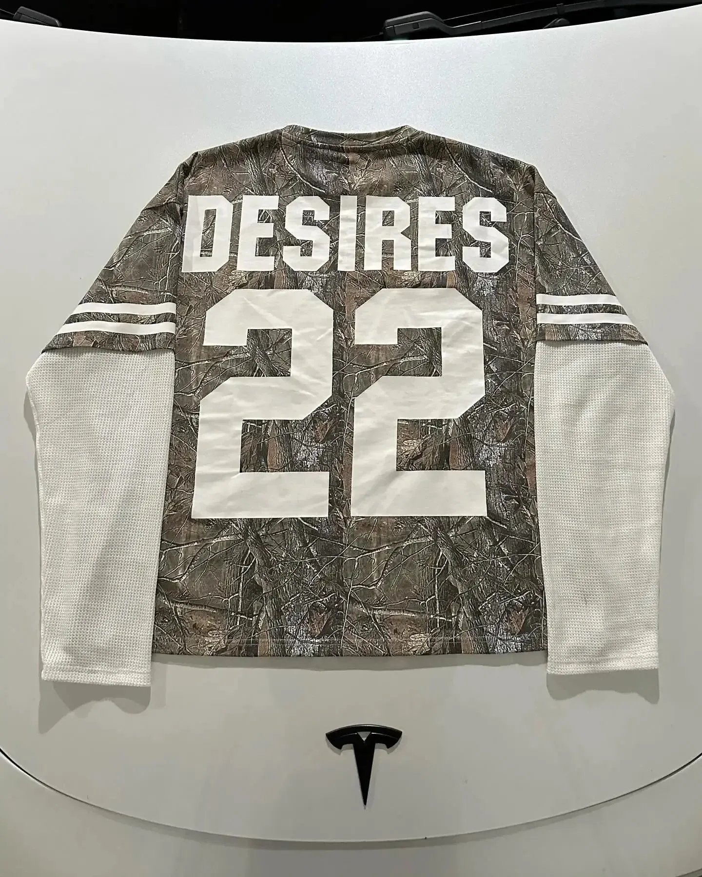 Y2K Sports Camouflage Jerseys Female Male Goth Oversized Loose Bough Pattern Long-sleeved Shirt Hip Hop Sweatshirt Street Wear