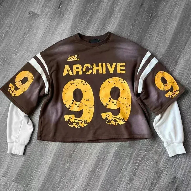 Y2K Sports Camouflage Jerseys Female Male Goth Oversized Loose Bough Pattern Long-sleeved Shirt Hip Hop Sweatshirt Street Wear