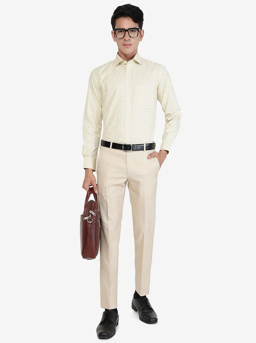 Yellow Printed Slim fit Formal Shirt | Greenfibre