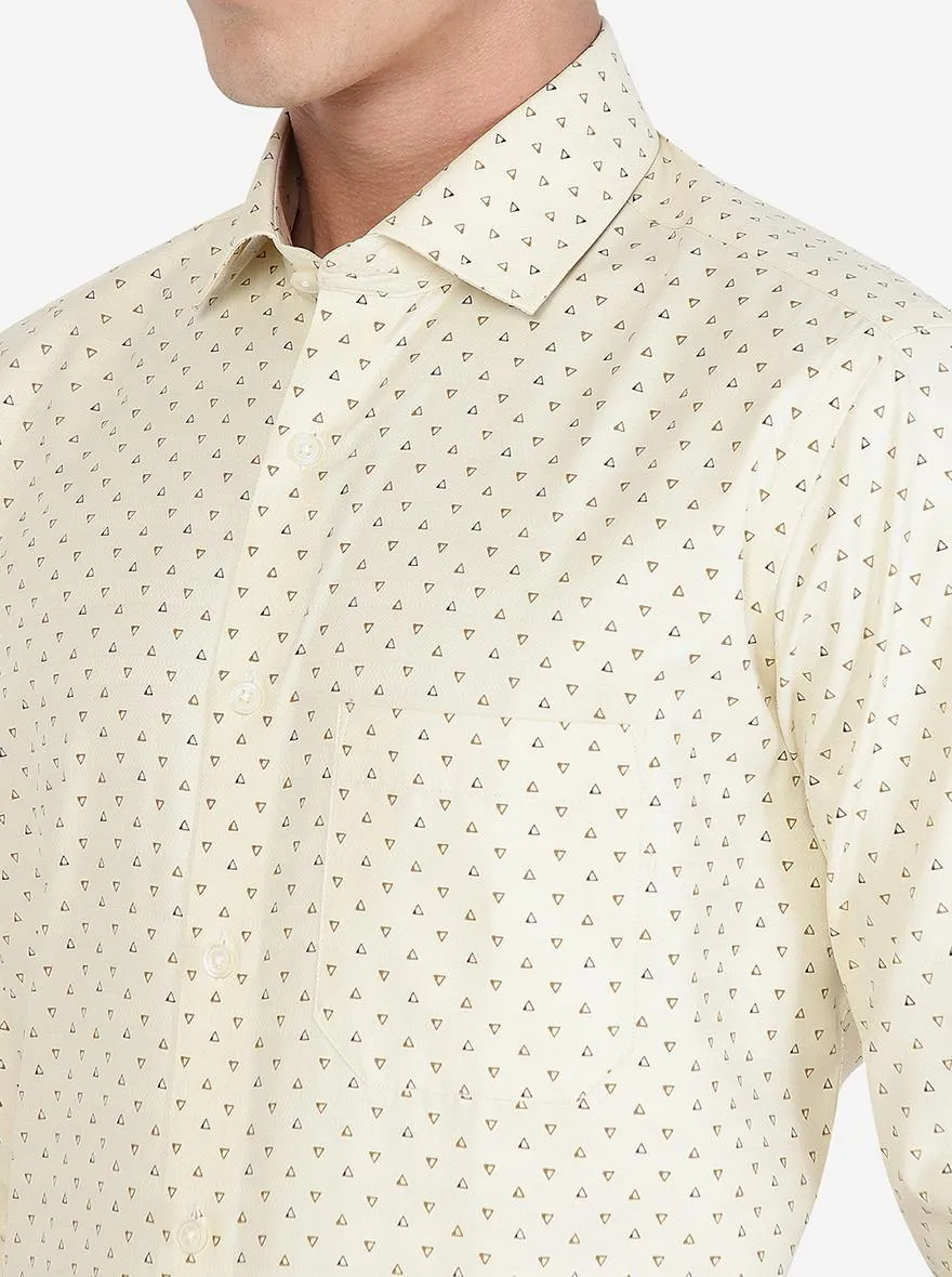 Yellow Printed Slim fit Formal Shirt | Greenfibre